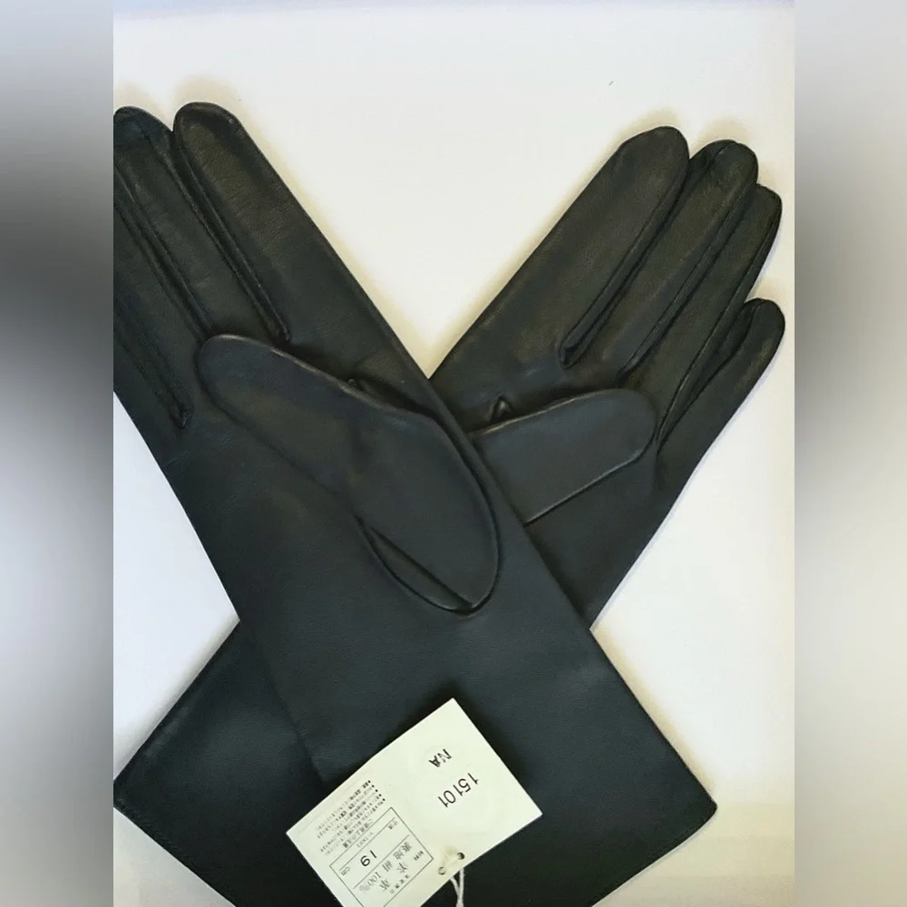 Christian Dior Black Leather Gloves